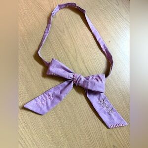 Lavender Boho Embroidered Bow Tie